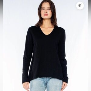 Wilt Long Sleeve Shrunken Boyfriend Top Lagenlook Minimalist Black Medium